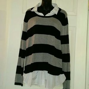 Plus size women's long sleeve blouse